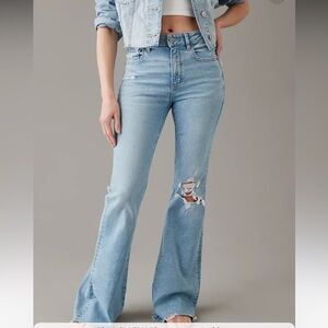 AE Next Level Ripped Super High-Waisted Flare Jean